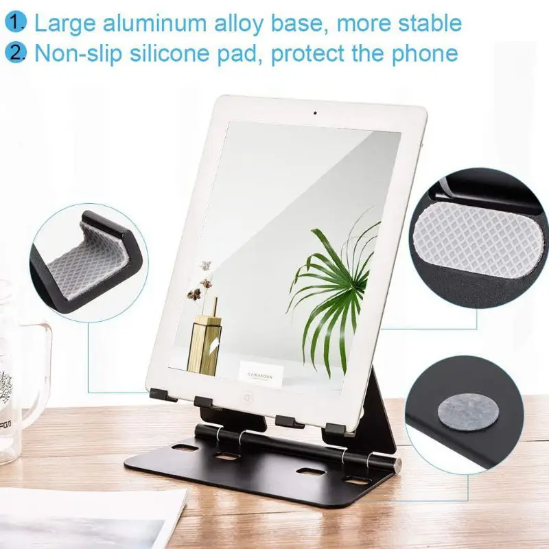 

Aluminum Foldable Phone Stand Mount Holder Cradle for Mobile Phone Tablet Desktop Holder