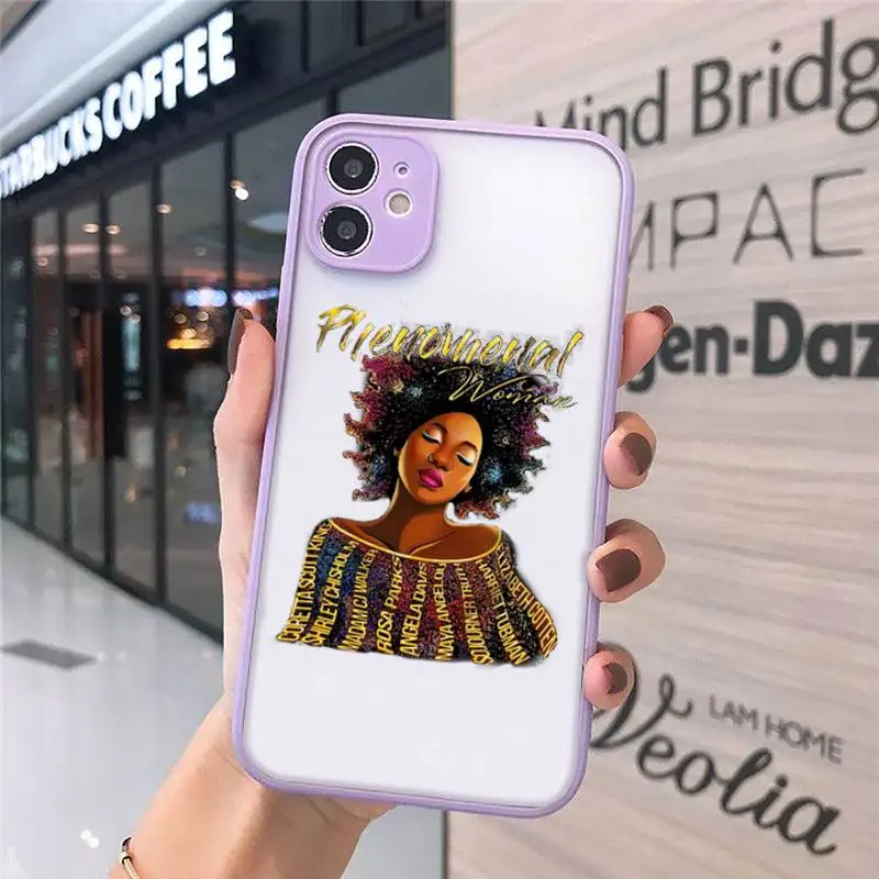 

bunz Melanin Poppin Aba Phone Cases Matte Transparent For iPhone 12 Mini 11 Pro XR XS Max 7 8 Plus