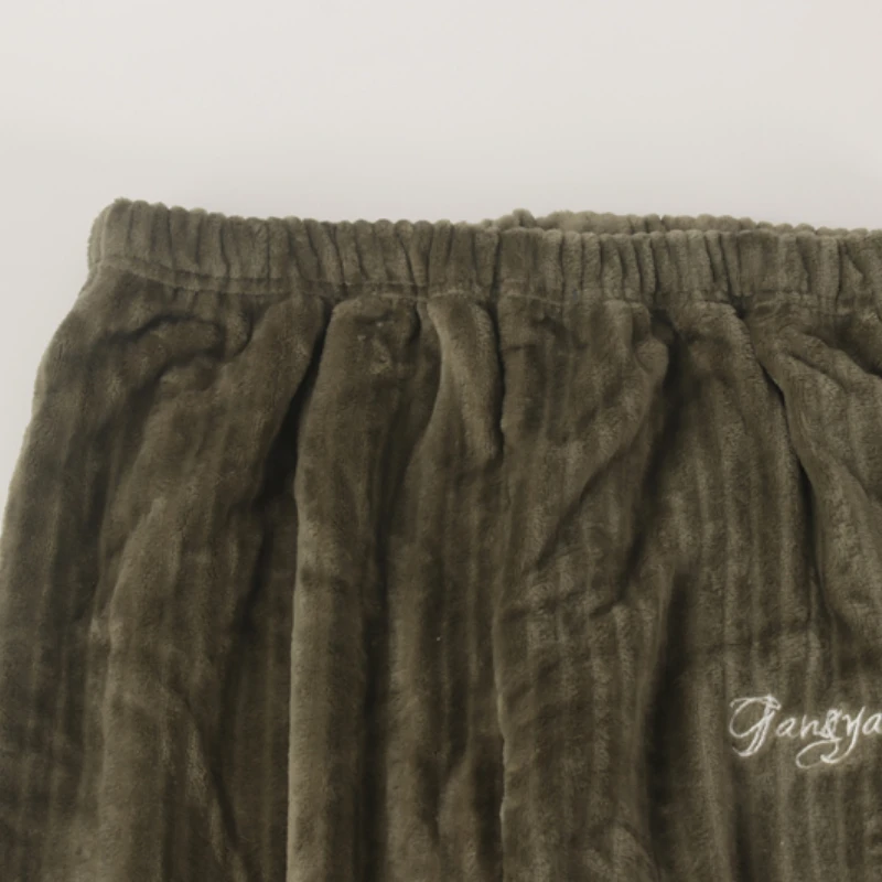 Men's and women's high-waisted flannel coral fleece close-up home pajamas trousers pants autumn and winter
