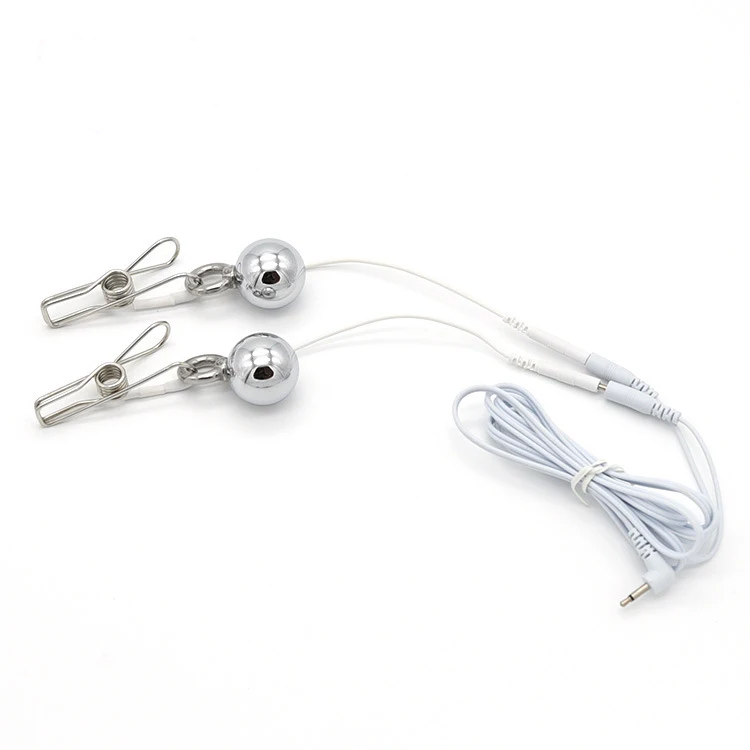 Electro Shock Nipple Clamps Metal Weight Balls Clip Stimulator BDSM Torture Adult Games Accessories Sex Toys For Woman | Красота и