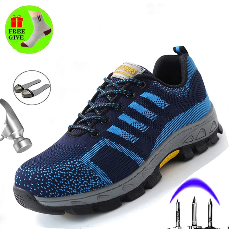 

Four Seasons Breathable Deodorant Wear-resistant Men's Boots Smash-proof Puncture Safety Shoes Non-slip Lightweight Work Shoes