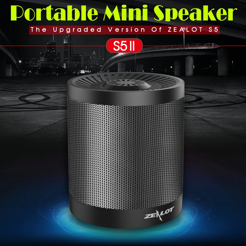 ZEALOT S5 2 колонки Bluetooth динамик Портативный беспроводной сабвуфер супер бас стерео USB TF карта играть с микрофоном колонка