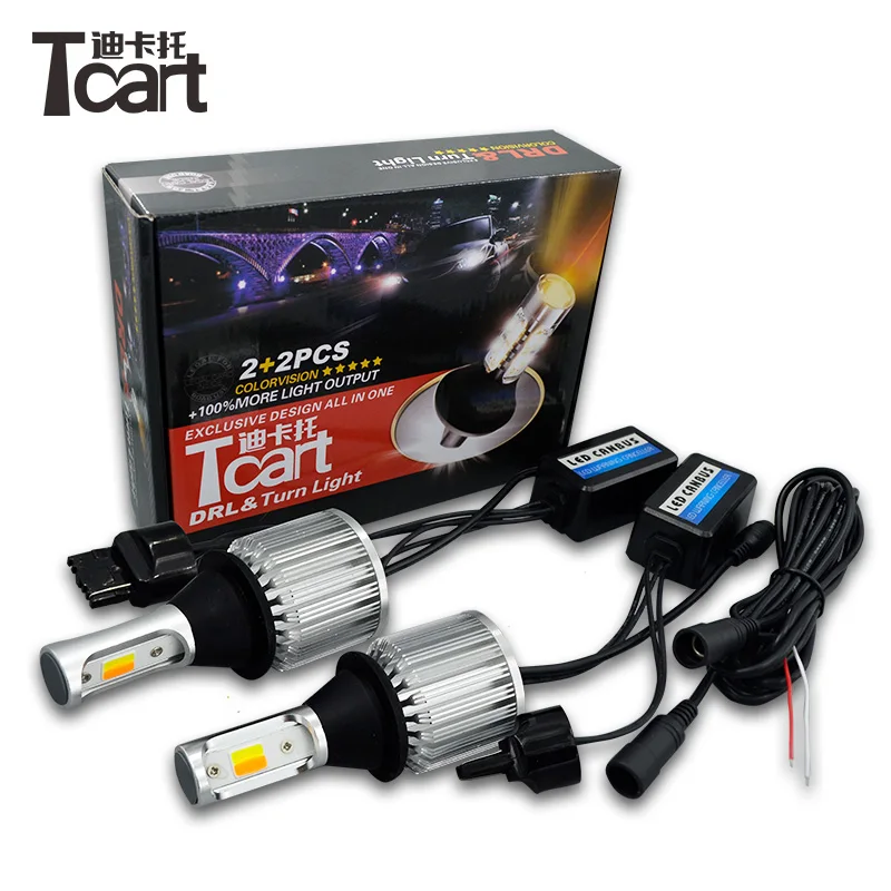 Tcart автомобильный светодиод COB PY21W BAU15S T20 7440 DRL Передние Сигналы поворота