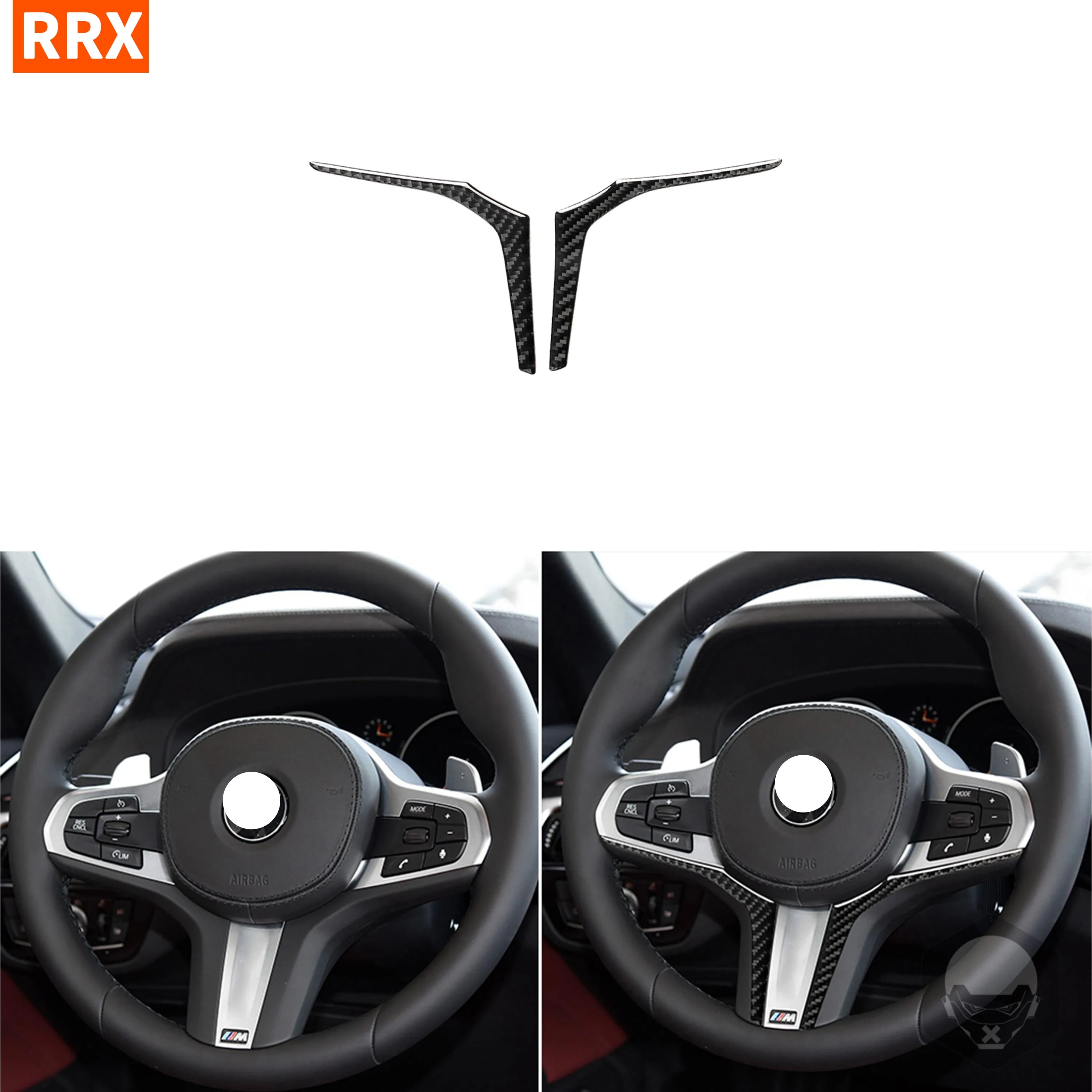 

For BMW G30 G01 2018-2020 G02 2019-2020 Carbon Fiber Steering Wheel Car-Styling Cover Stickers Emblem Refit Interiors Accessorie