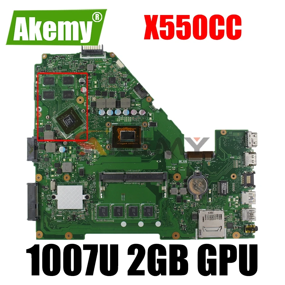 Фото Материнская плата AKEMY X550CC ASUS X550CL X550VB X552C A550C A550V для ноутбука материнская с 1007U 2GB-ARM 2
