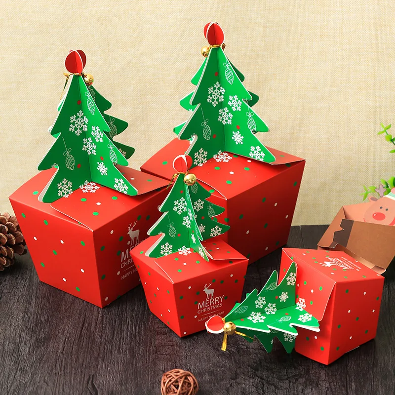 

Tree Shape Favors Box Gifts Candy Boxes For Christmas Creative Favors Gift Bag 20 Pieces/lot Christmas Case Event Party Supplies