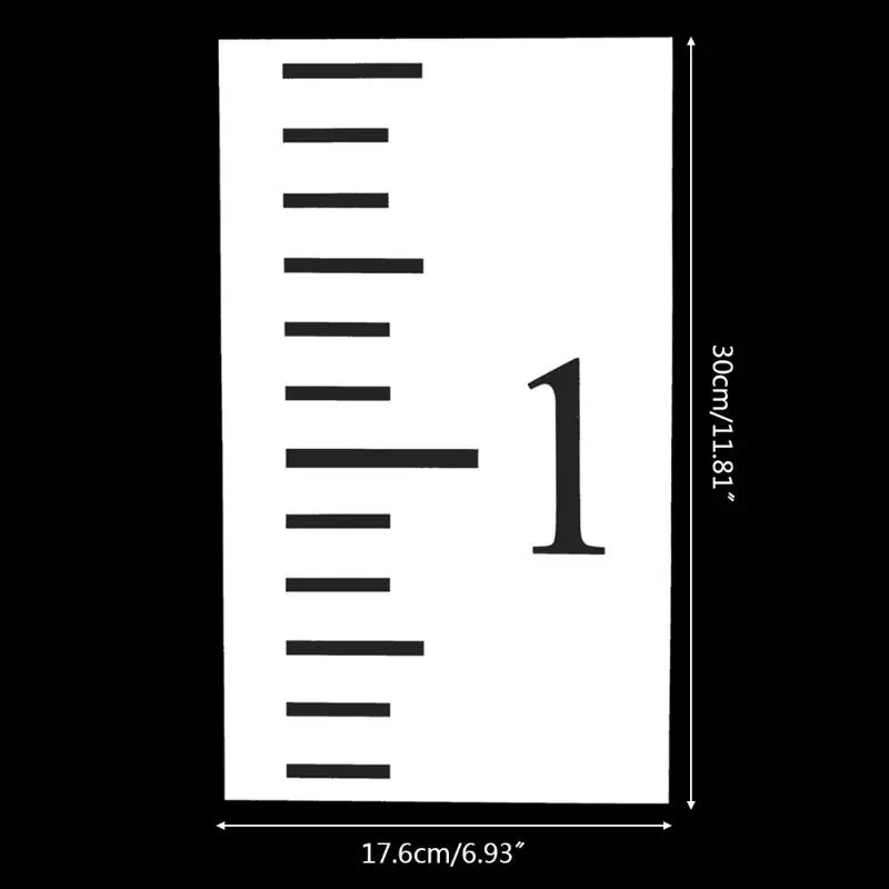 

6pcs/set 6Inch Scale Ruler Growth Chart Stencil Template Reusable Painting Decor E65A
