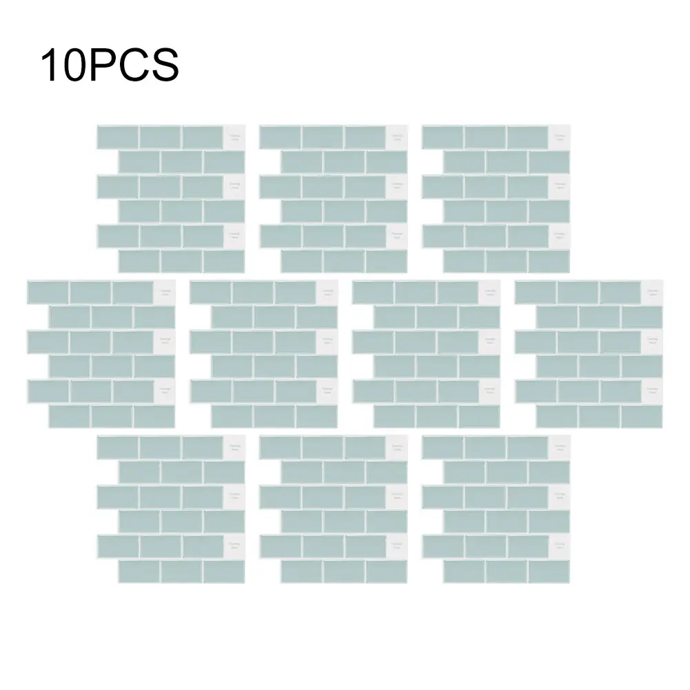 

10pcs/pack Self Adhesive Wall Sticker Pet Decorative Home Easy Install Living Room Tiles Decal Backsplash 3D Effect Hallway