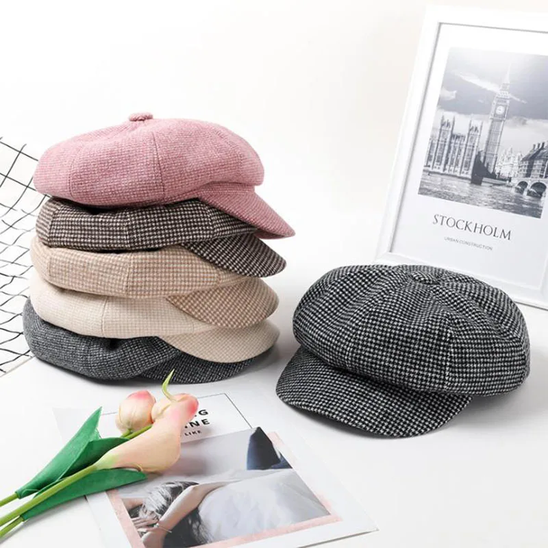 T-MAC новая мода шерстяная восьмиугольная шапка шапки женские 8 цветов осень зима