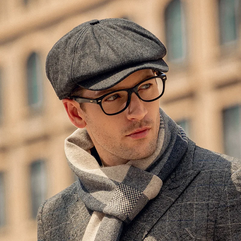 

2020 New men's casual newsboy hat spring and autumn retro beret hat wild casual hats unisex wild octagonal cap