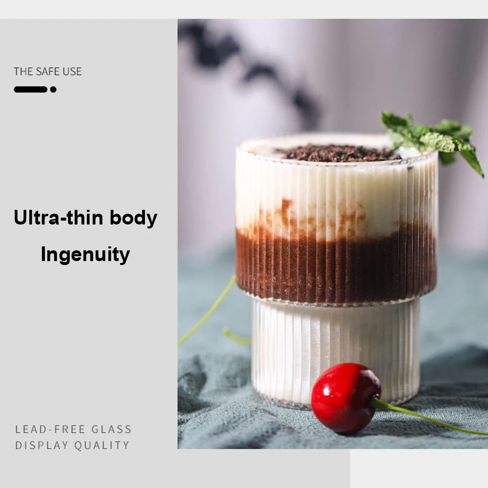 Прозрачная стеклянная чашка кружка для чая кофе ледяного пива термостойкая с