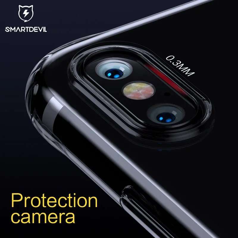 Мягкий ТПУ чехол SmartDevil для IPhone X XR XS Max прозрачный силиконовый прозрачная защитная