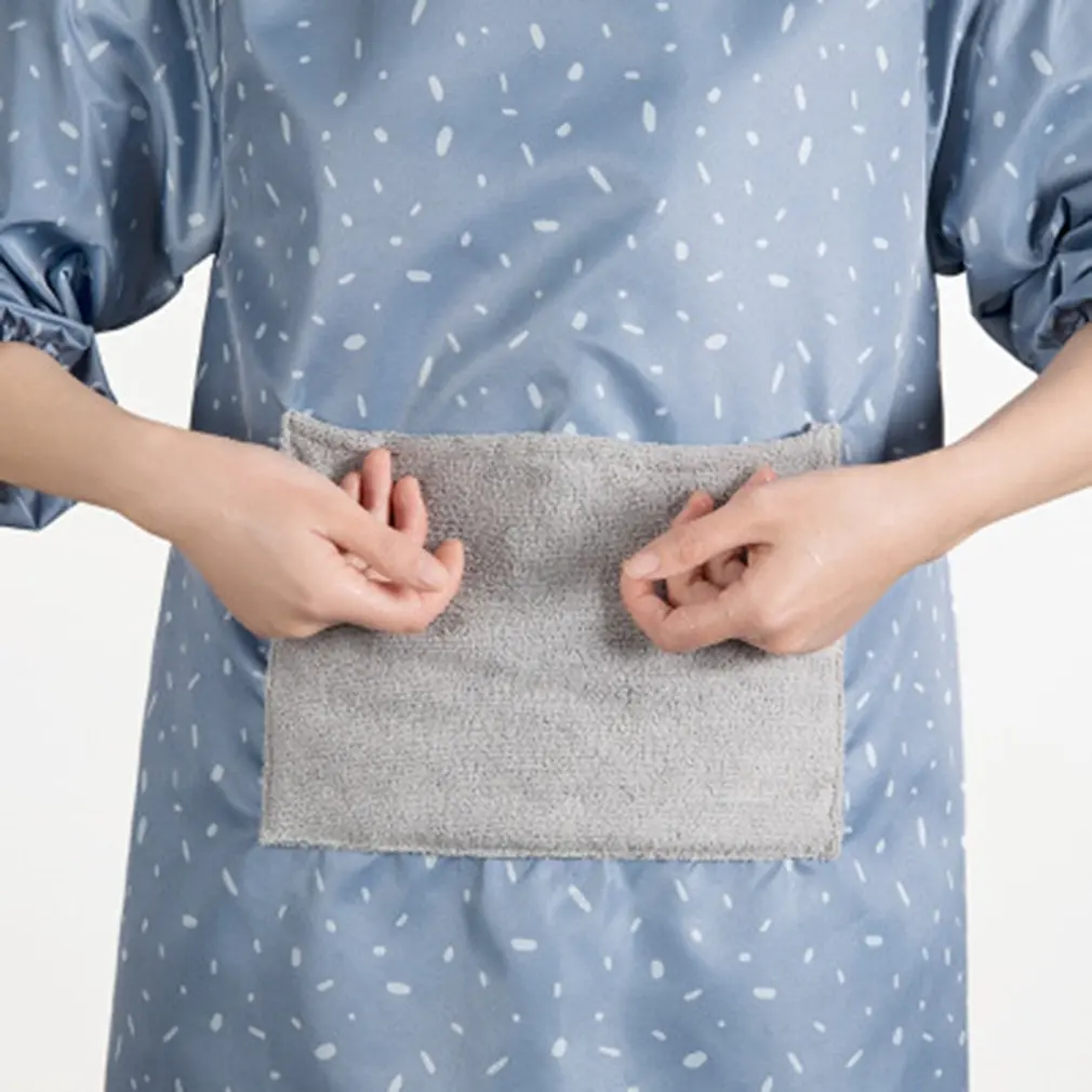 

Adult Kitchen Long Sleeve Apron Home Erasable Apron Waterproof And Oil-proof Apron Household Cooking Smock Kitchen Accessories