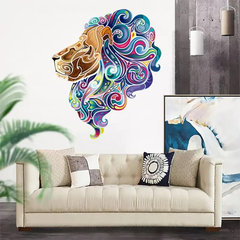 Цветная Наклейка на стену с изображением животных для гостиной спальни складная