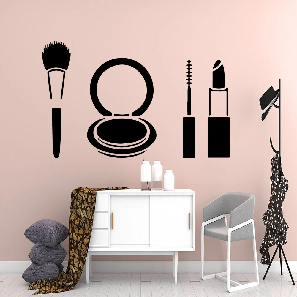 Модная виниловая наклейка на стену для салона красоты девочек ПВХ наклейки обои