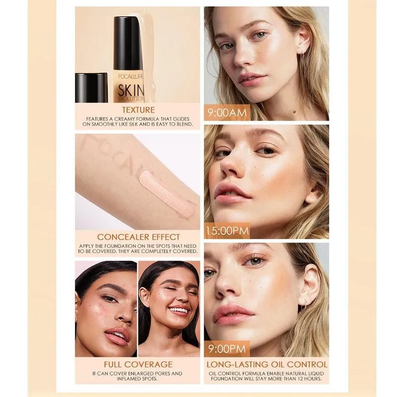 

Liquid Foundation Concealer Moisturizing Long-lasting Cheap Matte No Control Makeup Full Cream Coverage Liquid Women's Oil R0I1