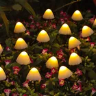 Светодиодная гирлянда на солнечной батарее, садовый декоративный светильник в виде грибов, Водонепроницаемая IP65 лампа для внутреннего дворика, уличное освещение на солнечной батарее