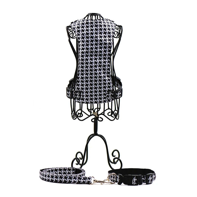 ПЭТ собачий поводок набор Регулируемый с рисунком гусиные лапки Стиль