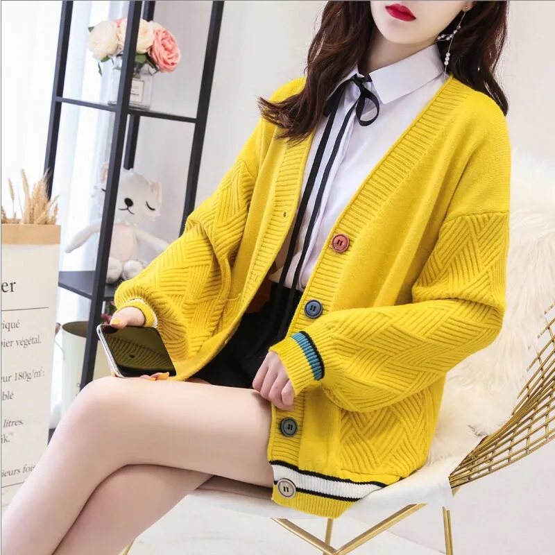 2021 женский хлопковый полосатый свитер кардиган с длинными рукавами и карманами