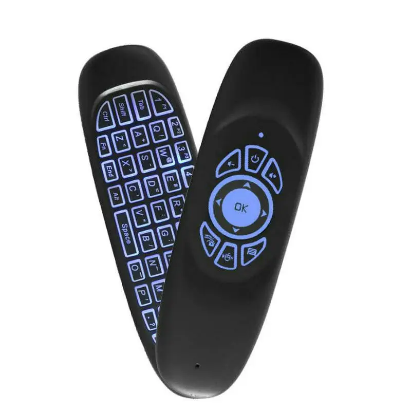 T tv BOX C120 подсветка 2,4G воздушная мышь перезаряжаемая Беспроводная Клавиатура дистанционного управления для Android tv Box Компьютер английская версия