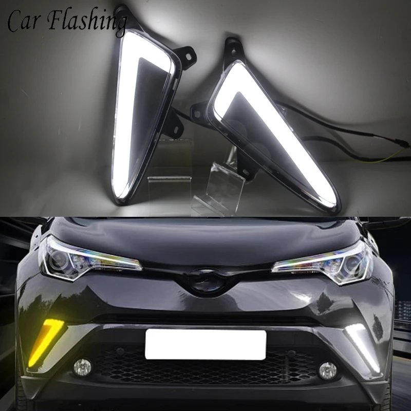 Автомобильная проблесковая 2 шт для Toyota CHR C HR 2016 2017 2018 2019 светодиодный дневного