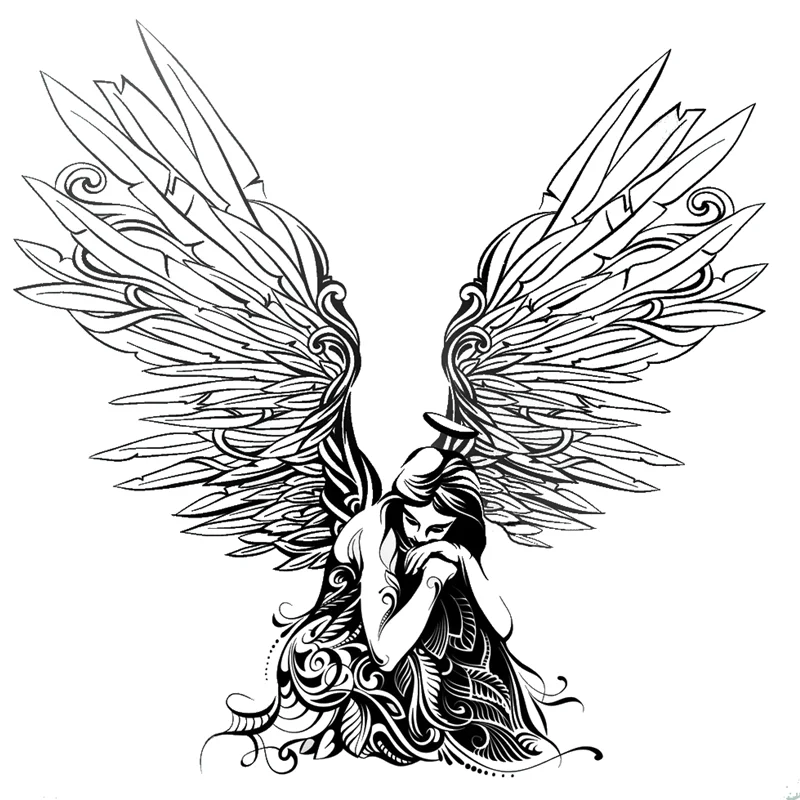 Цветы Крылья влюбленные Девочка Русалка штампы детский фон Ангел Дьявол