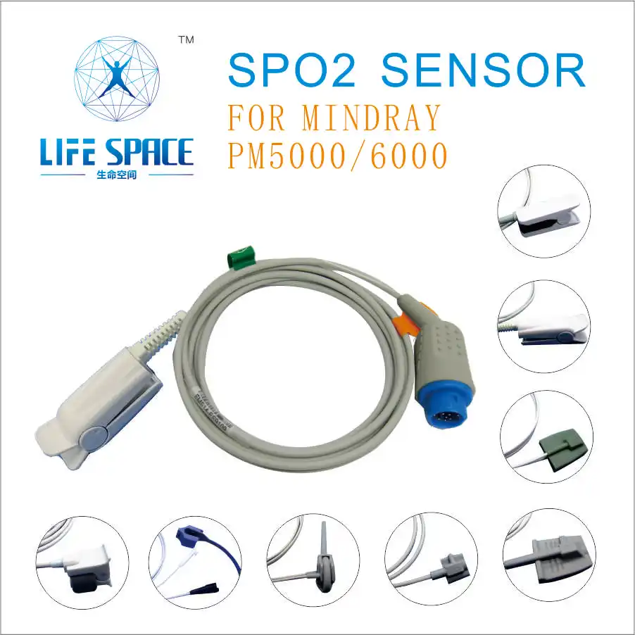 

Long Cable Adult NK Finger Clip eusable Oxygen Spo2 Sensor For MINDRAY PM5000/6000