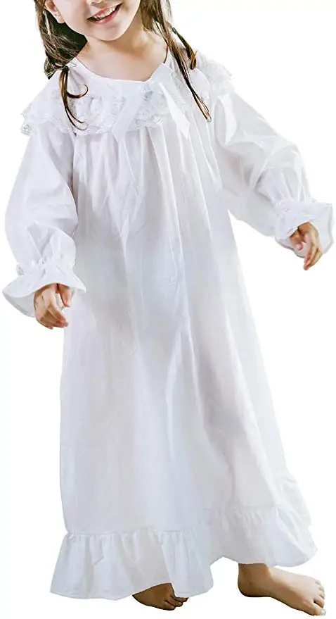 Baby Girl Clothes Princess Nightgown Long Sleeve Sleep Shirts Nightshirts Pajamas Christmas Dress Sleepwear kids for 3-12 Years