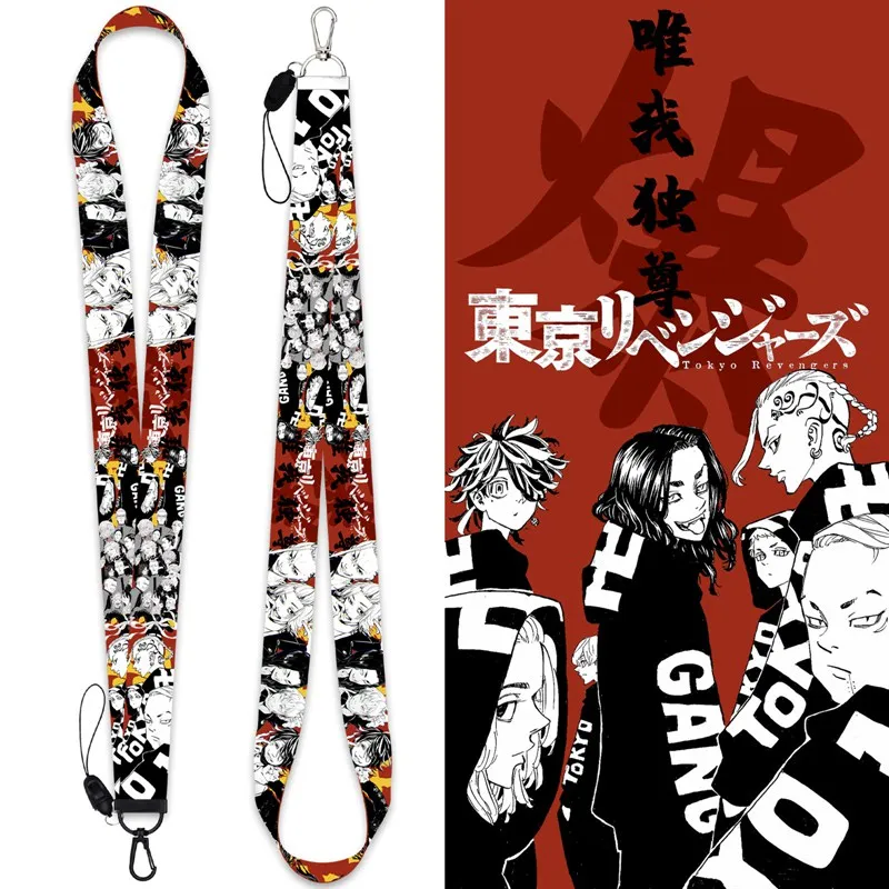 Tokyo Revengers Lanyards Key Chain Manjiro Ken Takemichi Hinata Atsushi Chibi Anime Figure Ribbon Neck Straps Keychain Fans Gift | Украшения