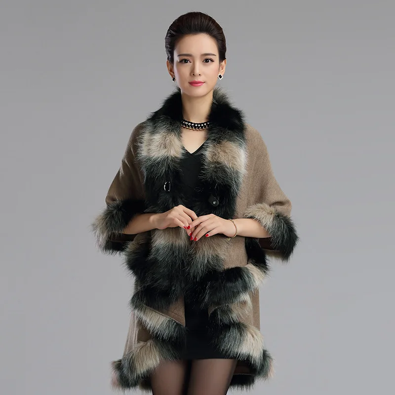 Новинка осенне-зимние накидки пончо женское модное длинное пальто с воротником