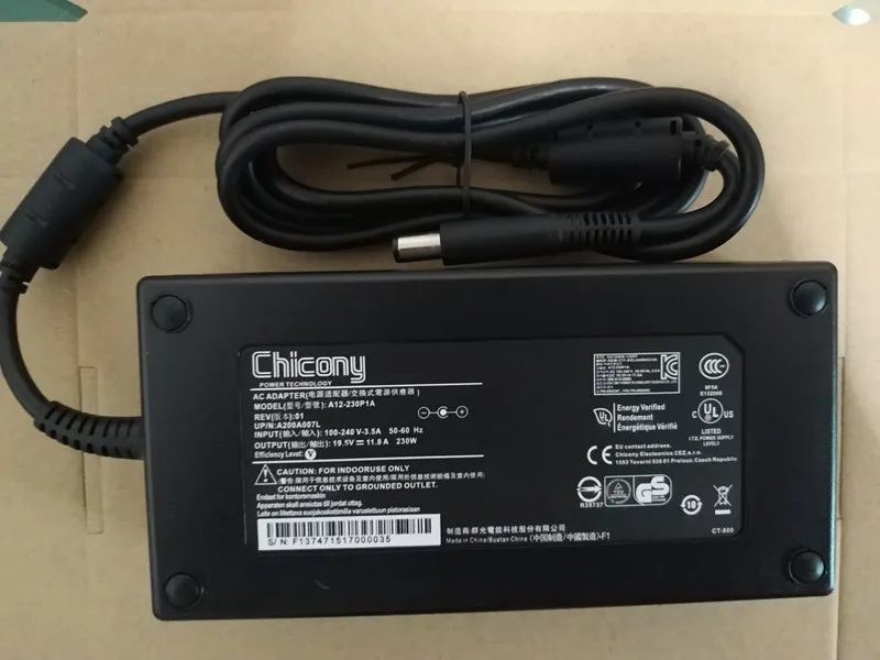 Оригинальные Chicony A12 230P1A 19 5 V 11.8A A230A011L переменного тока источника питания адаптер