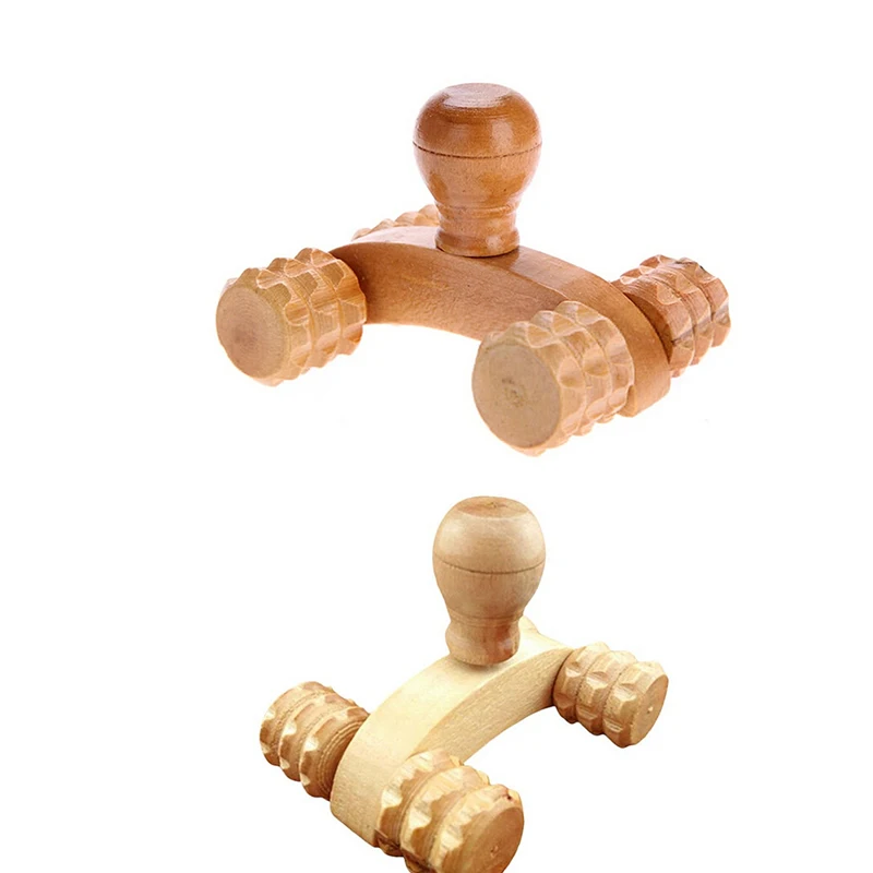 

Solid Wood Full-body 4 Wheels Wooden Car Roller Relaxing Hand Massage Tool Reflexology Face Hand Foot Back Body Therapy Massage