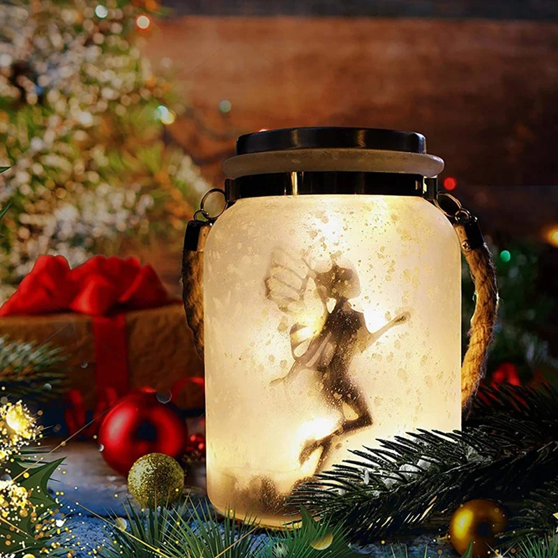 

New Solar Lantern Fairy Lights Solar Decorative Table Lamp Garden Gifts Solar Hanging Decoration Frosted Glass Hanging Jar