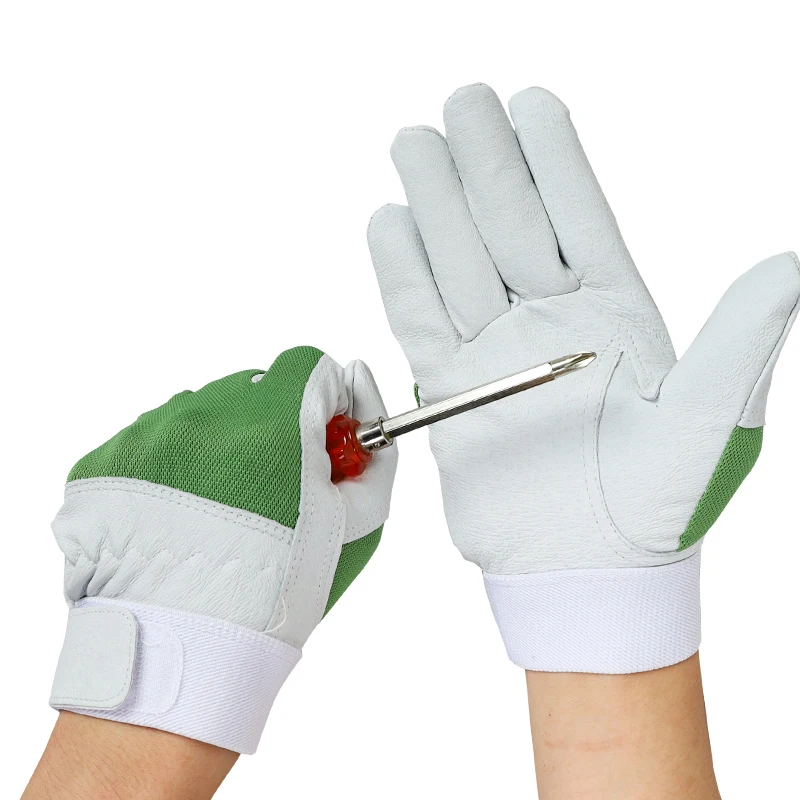 QIANGLEAF кожаные рабочие защитные перчатки для защиты наружного мотоцикла езды на