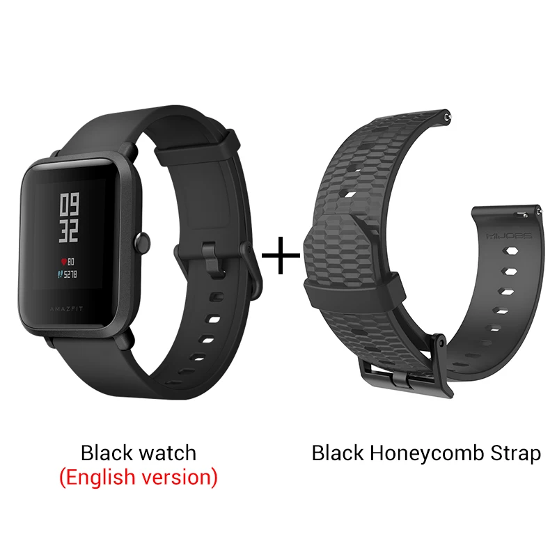 Black n Honey strap Смарт-часы Amazfit Bip(GPS, 45 дней без подзарядки), с поддержкой русского языка. Официальная гарантия 1 год - Цвет: Black n Honey strap