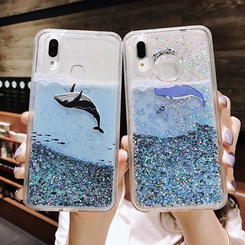Чехол с динамическим сыпучим песком для Vivo X27 V11 V11i X9 X9S X20 V7 Plus Y67 Y71 Y75 Y79 Y83 Y85 Y93