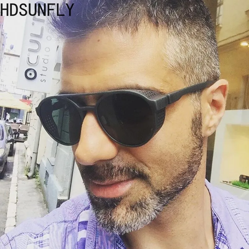 Солнцезащитные очки в стиле стимпанк круглые солнцезащитные UV400 для мужчин и