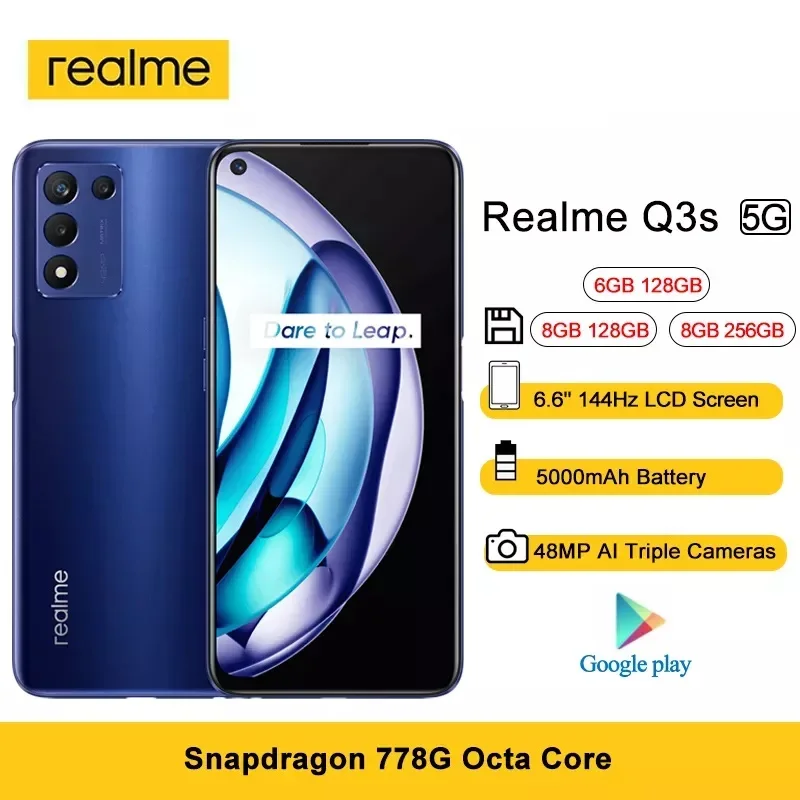 

Смартфон Realme Q3s, 6,6 дюйма, 144 Гц, Snapdragon 778G, 5000 мАч, 30 Вт