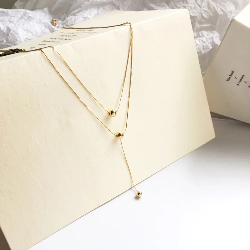 Модное Двухслойное бисерное ожерелье для женщин девушек золото серебристый цвет