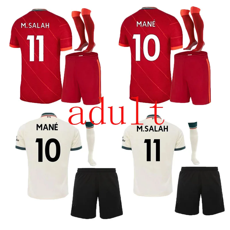 

Новинка 2021 года, эмблема доставлена для домашнего футбола, мужская футбольная майка, 21 22 виргиль Салах, комплект футбольной команды Mané, комп...