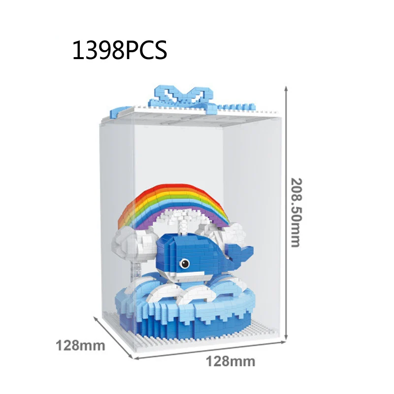 Сказочный замок с изображением голубого Кита вкусные пирожные микро Алмазный