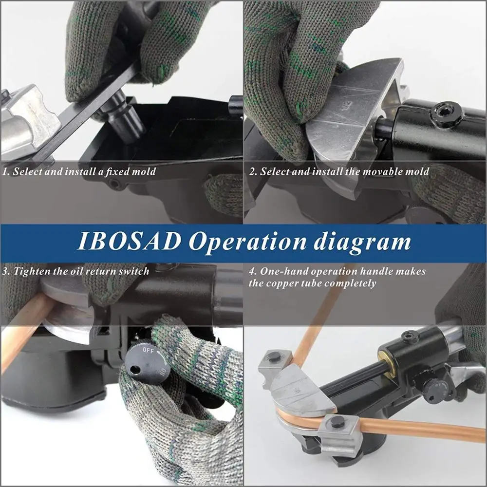 Гидравлический ручной медный трубогиб в дюймах размер для 1/4 дюйма 5/16 3/8 1/2 5/8 3/4 7/8