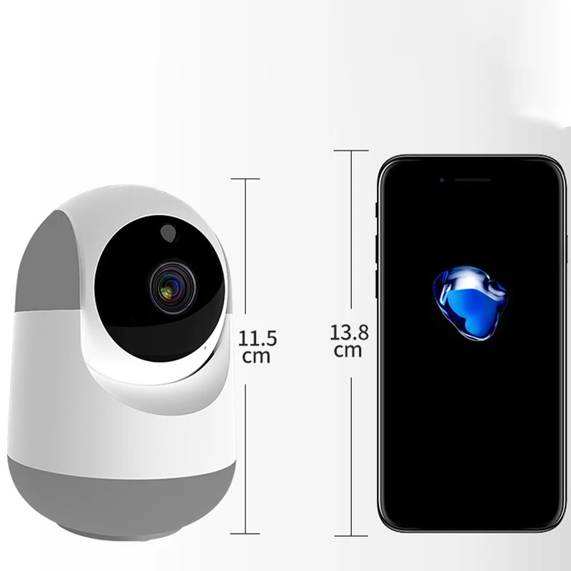 

Baby Monitor Wifi Network Smart Monitor 1080P HD Camera Rotation Motion Tracking Infrared Night Vision(EU Plug)