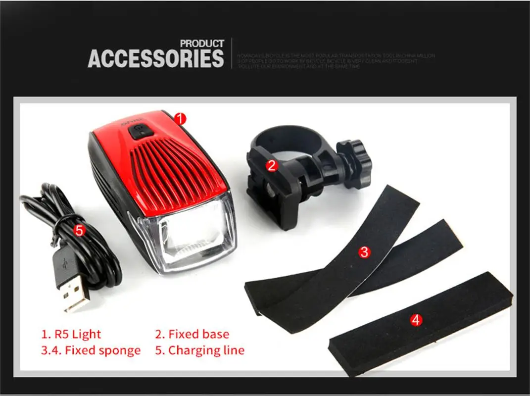 Фонасветильник велосипедный задний GYIO IPX5 водонепроницаемый заряжаемый | Спорт и