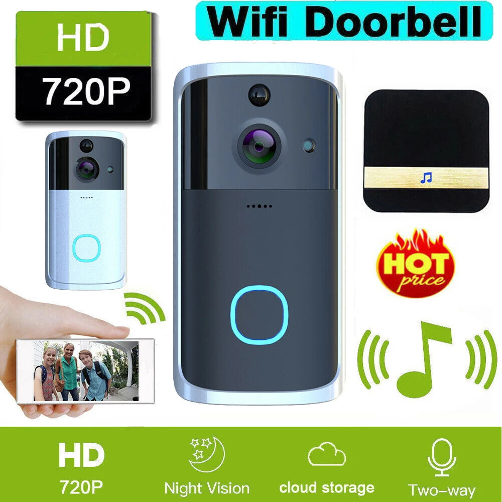 

M7 Smart Video Wireless WiFi Doorbell IR Visual Camera Wifi Two Way Intercom APP Remote Alarm Door Bell Home Security System