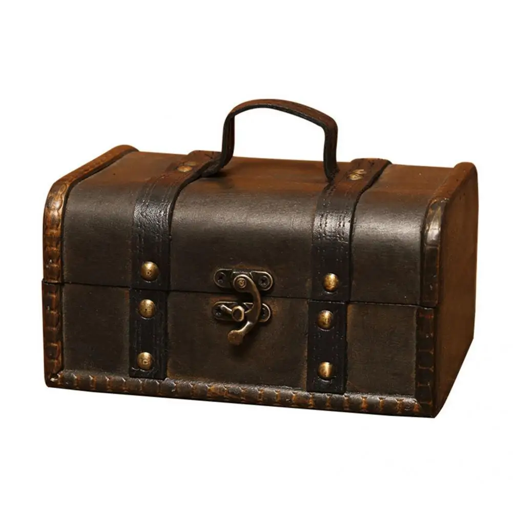 Waterproof Beautiful Retro Photography Supplies Suitcase Wood Treasure Chest for |