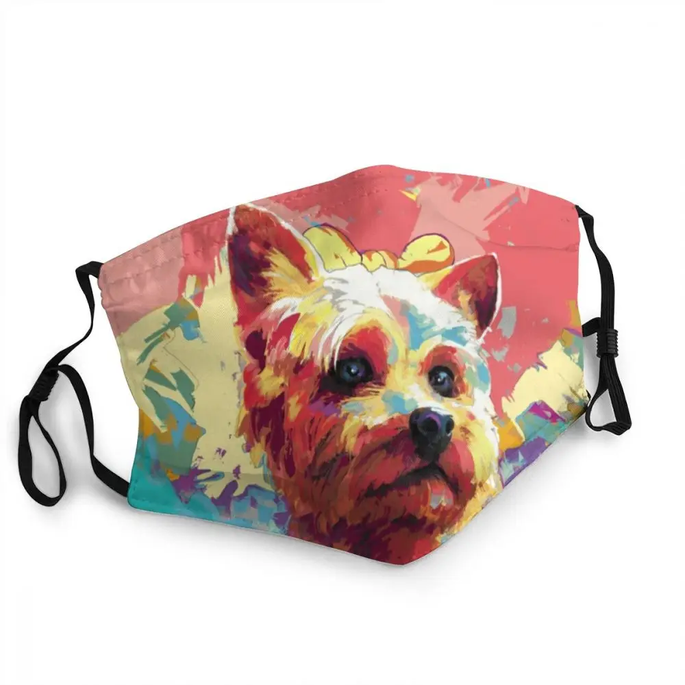 

Неодноразовая маска для лица для йоркширских терьеров, милая маска для защиты домашних животных от пыли, респиратор, маска