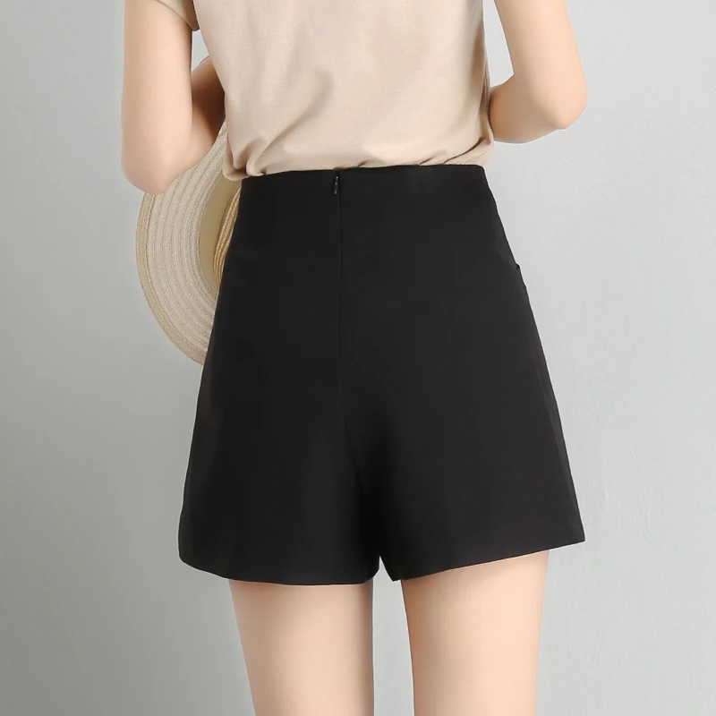Women Summer New High-waist Shorts Chiffon Broad Leg Thin Loose Large Size Office Ladies Suit Casual A-line Hot | Женская одежда