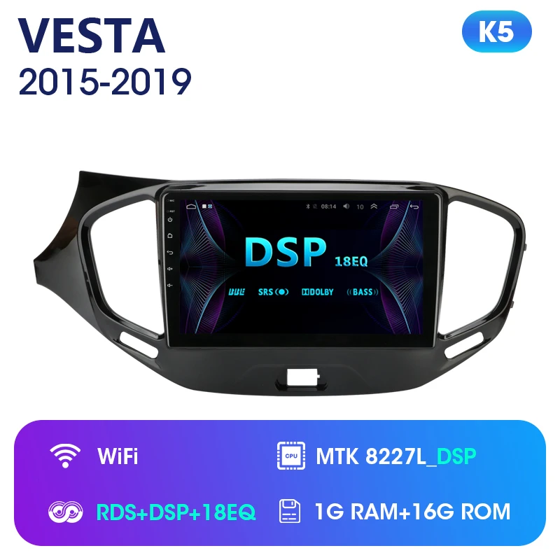 2Din 4G 2 ГБ+ 32 ГБ Android 8,1 Автомобильный мультимедийный видео плеер для Lada VESTA- аудиосистема навигация gps 2.5D+ ips 2 Din - Цвет: K5