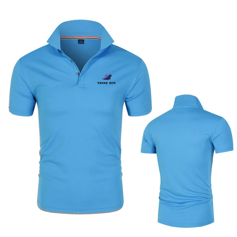 

The Latest Spring And Summer Men's Business Polo Shirt With Lapel Collar, Polyester Breathable Solid Color Fashion Classic Print